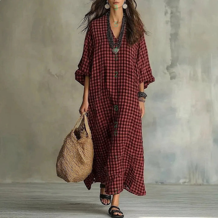 Marlowe Relaxed Plaid Maxi Dress