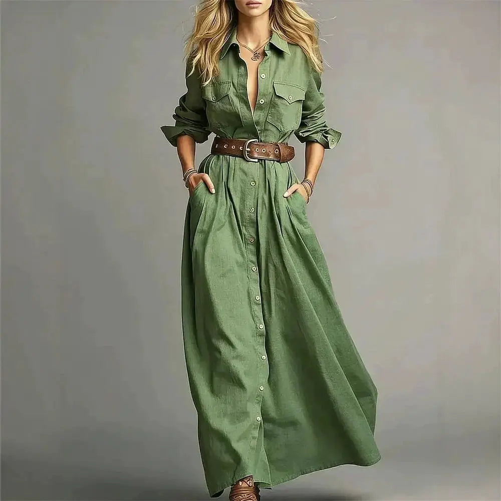 Eleanor Button Front Maxi Dress