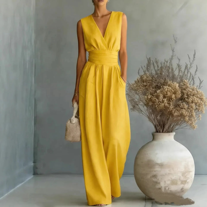Lily Sleeveless V Neck Jumpsuit