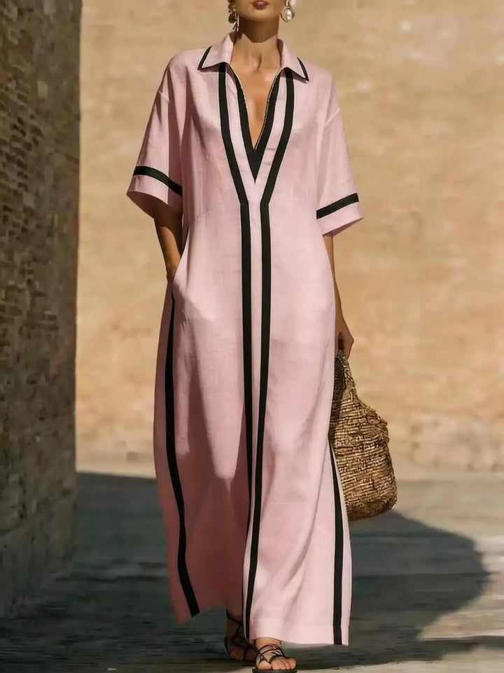 Victoria V Neck Shirt Long Dress