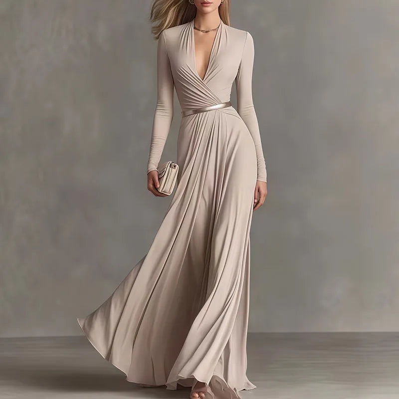 Macey Draped Boho Maxi Dress