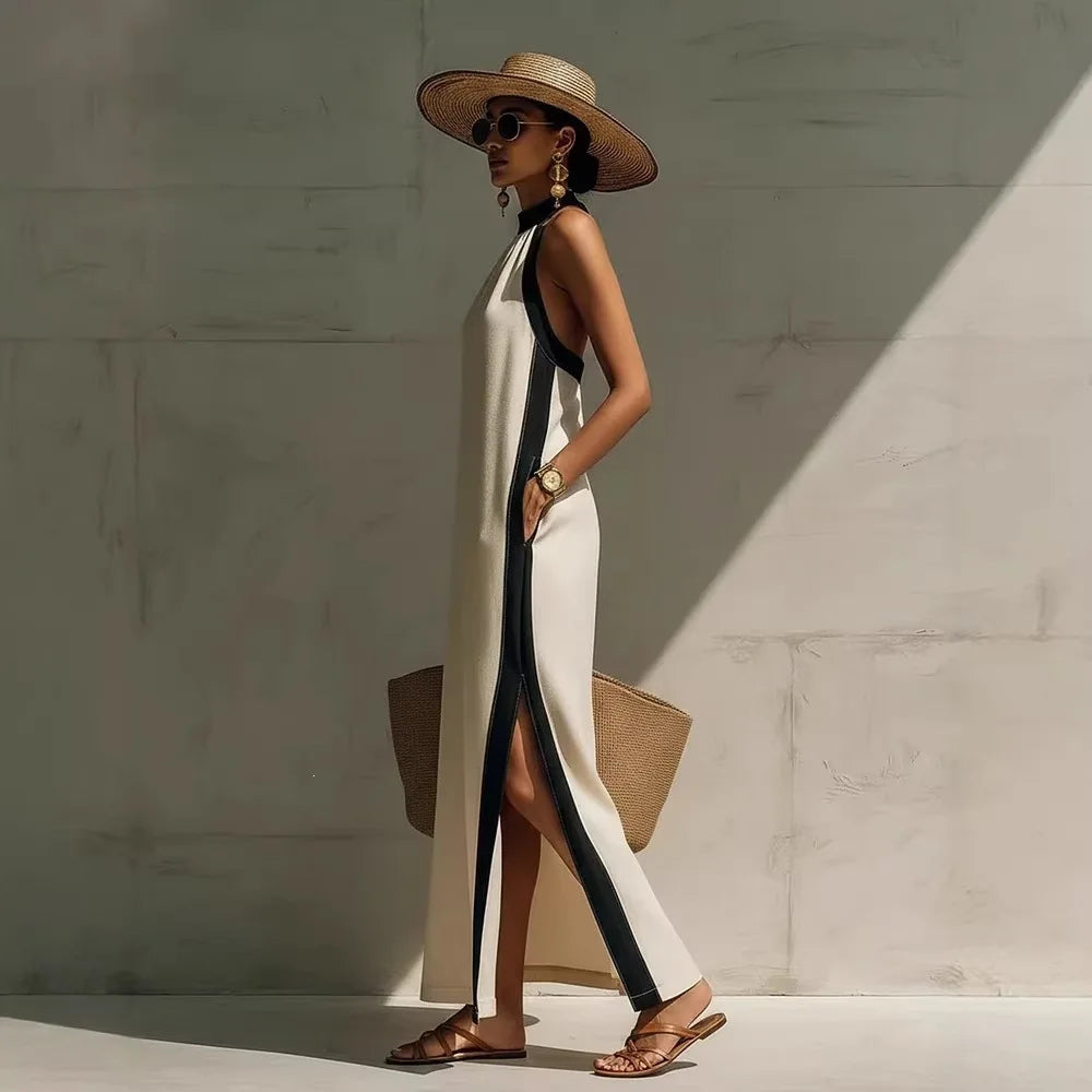Sienna Casual Halter Maxi Dress