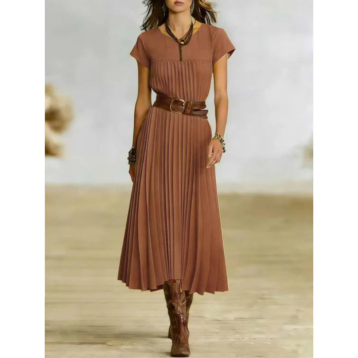 Meredith Elegant Pleated Maxi Dress