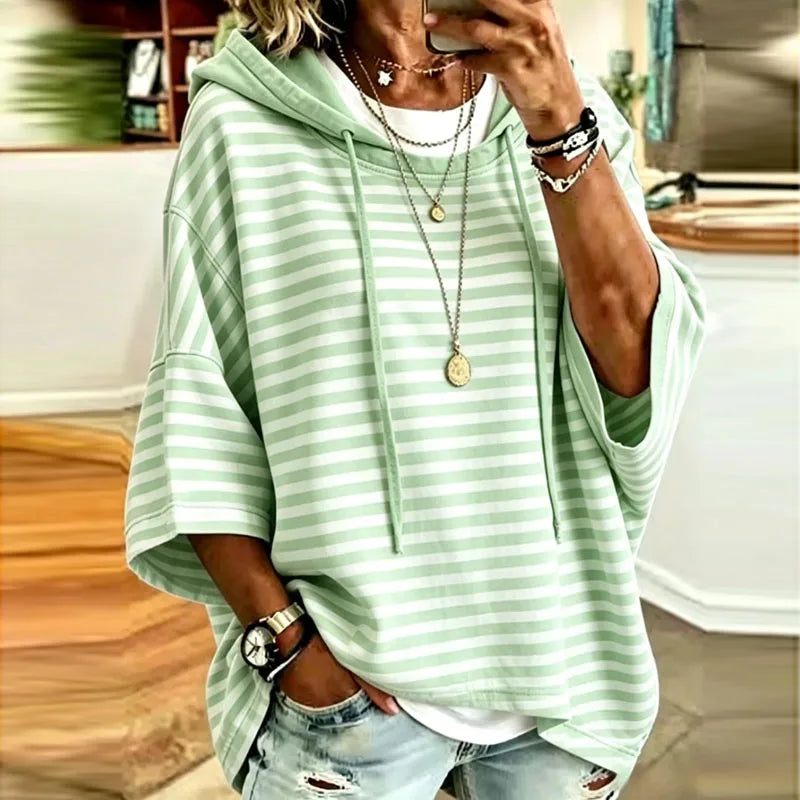 Briony Striped Hooded Pullover