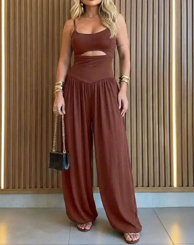 Amaris Sleeveless Cut Out Wide Leg Jumpsuit