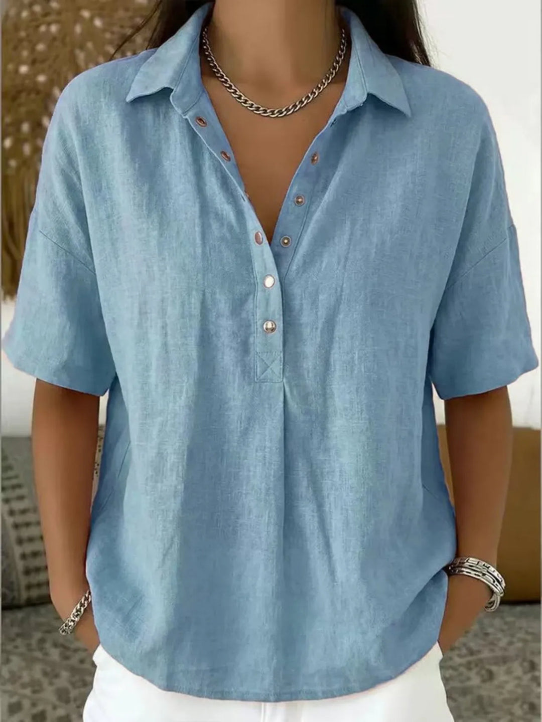 Hannah Relaxed Linen Blouse