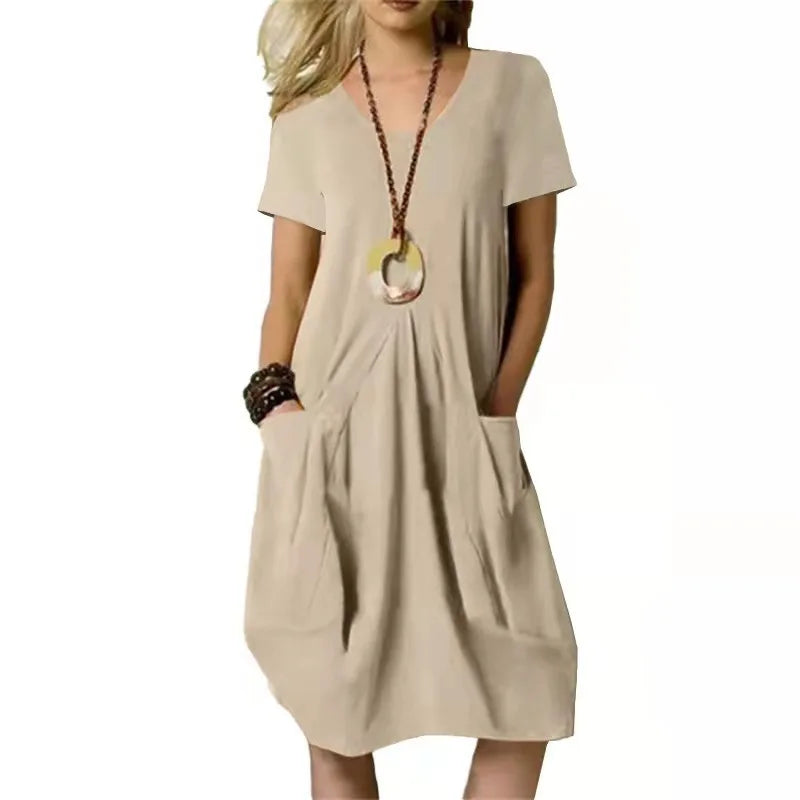 Renalyn Casual Pocket Midi Dress