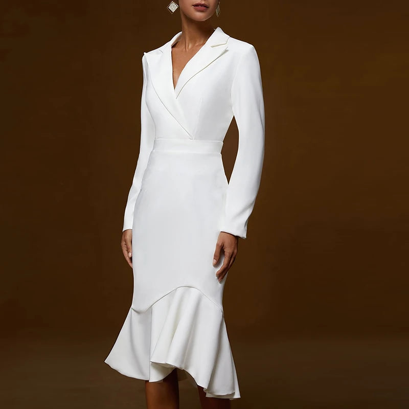 Riza Tailored Bodycon Midi Dress