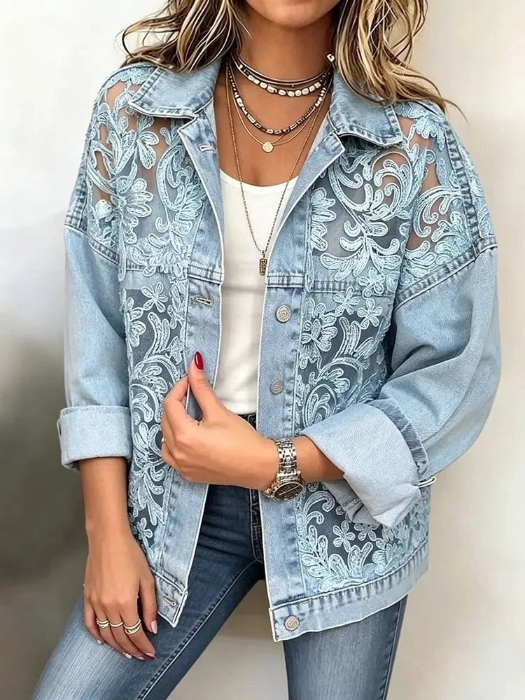 Maeva Lace Denim Jacket