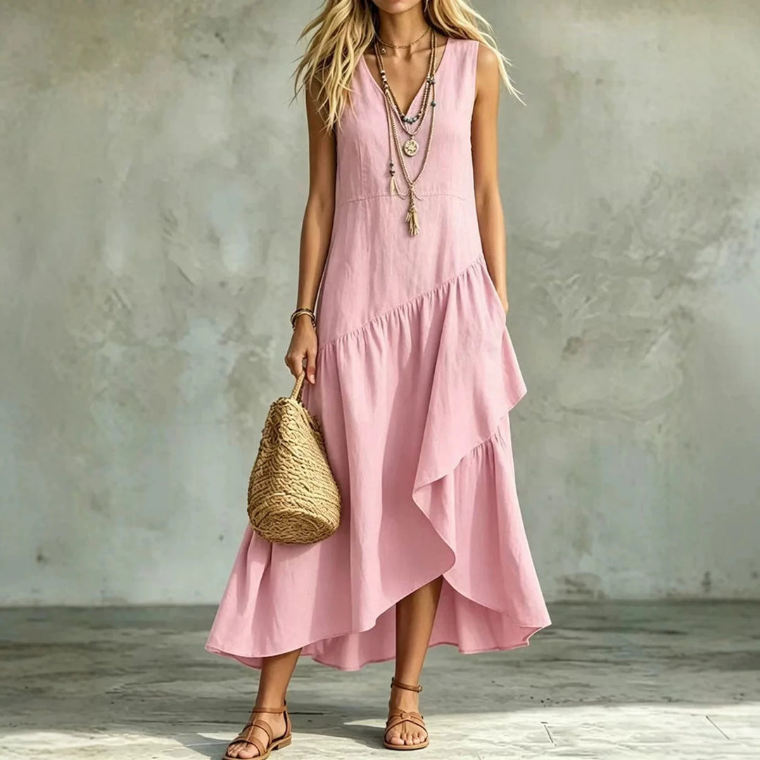 Valentina Sleeveless Ruffle Maxi Dress