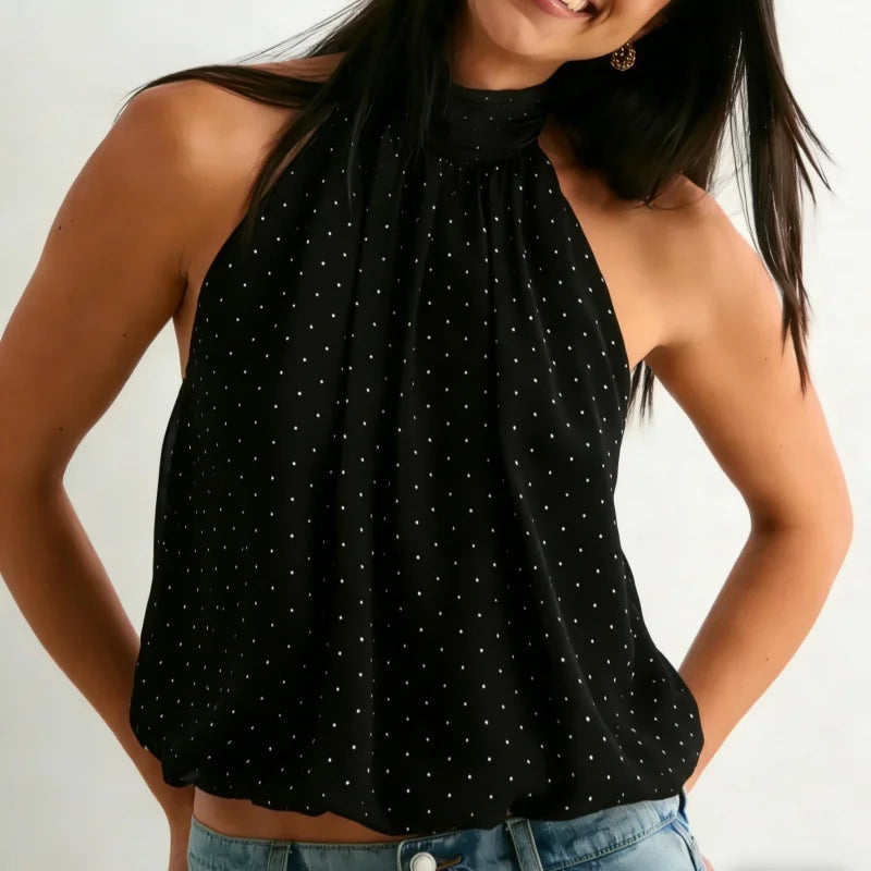 Sienna Halter Neck Ruched Tank Top