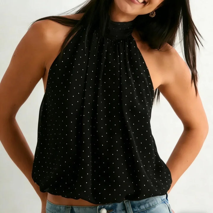 Sienna Halter Neck Ruched Tank Top