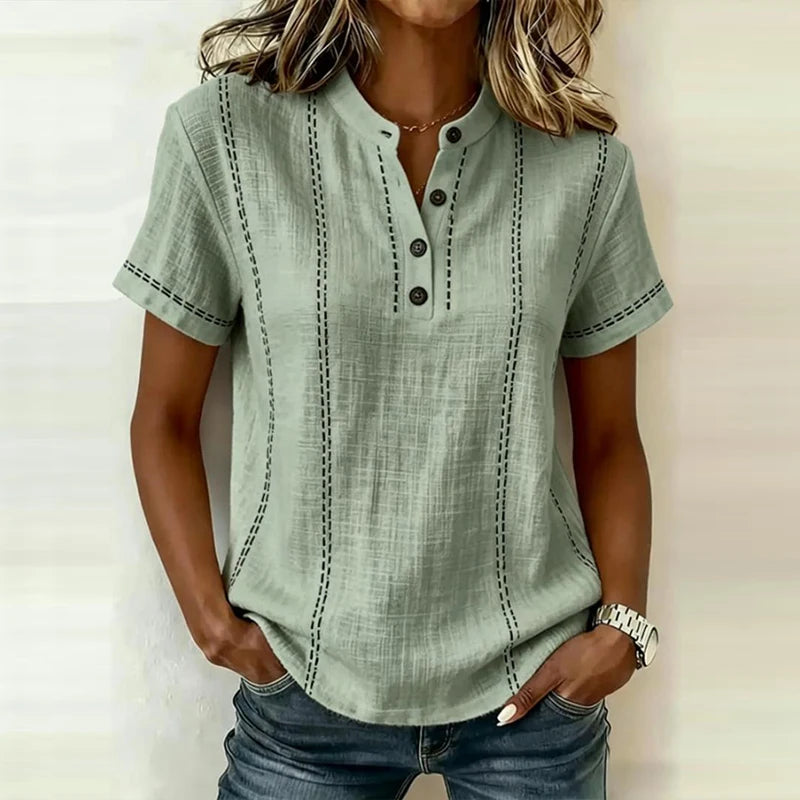 Heidi Textured Button Blouse