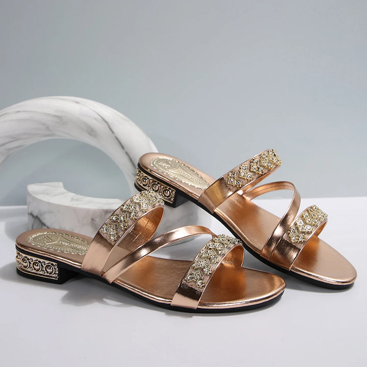Monroe Rhinestone Slide Sandals