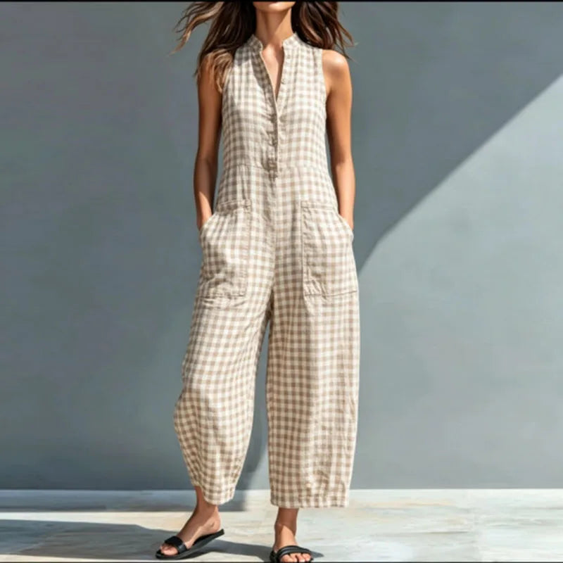 Ramon Plaid Wide Leg Jumpsuit