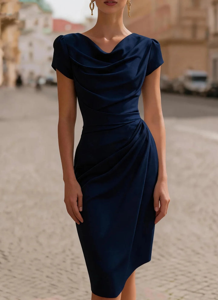 Annalise Draped Sheath Midi Dress
