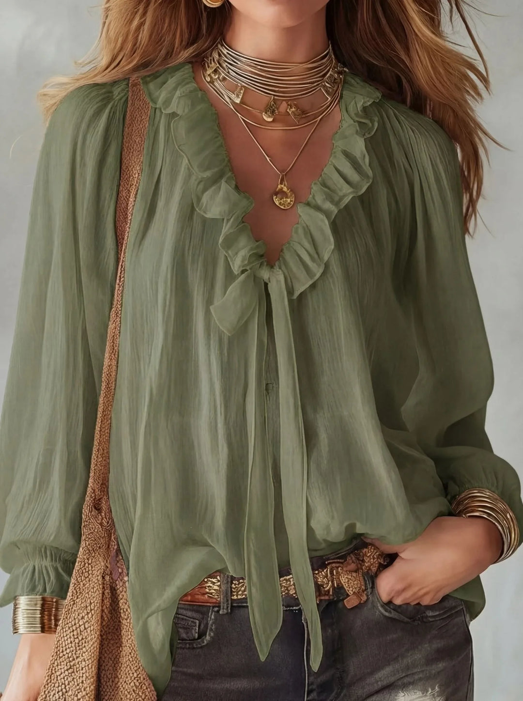 Maribel Lace Up Long Sleeve Top
