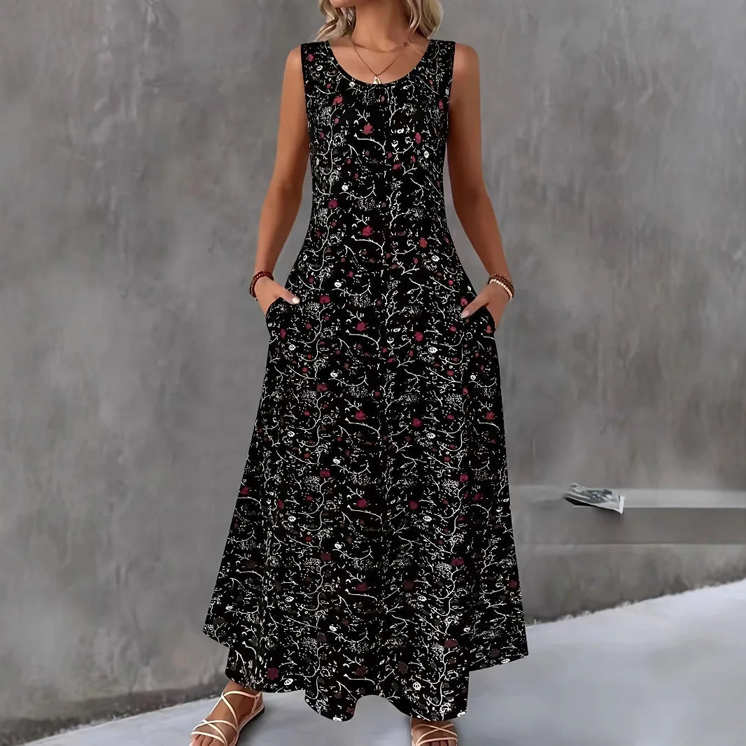 Tansy Boho Floral Pocket Maxi Dress