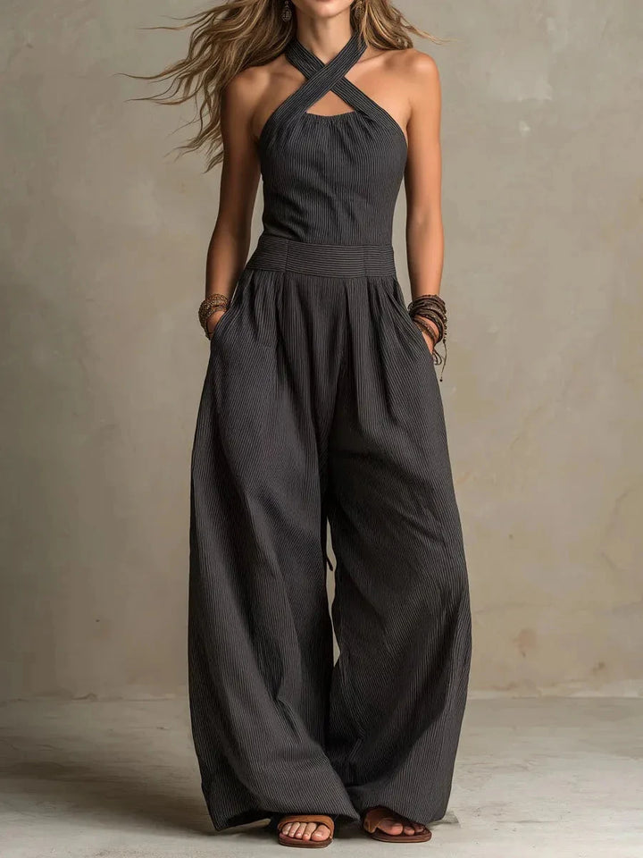 Sabrina Halter Wide Leg Jumpsuit