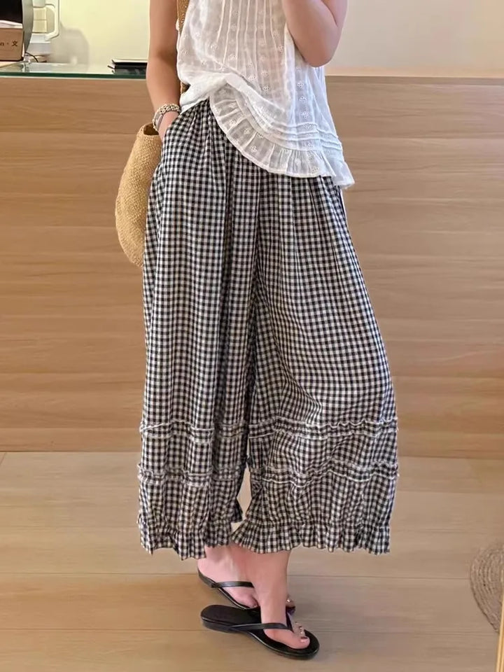 Catherine Checkered Lantern Trousers