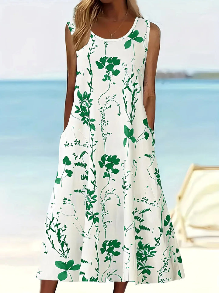 Eleanor Sleeveless Floral Print Midi Dress
