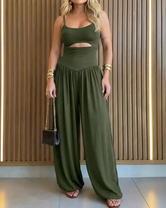 Amaris Sleeveless Cut Out Wide Leg Jumpsuit