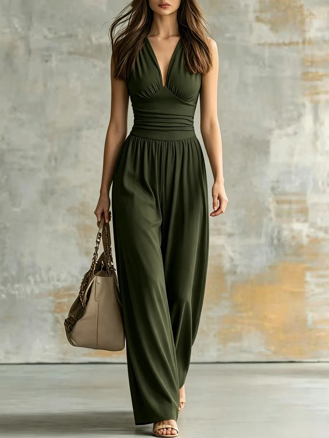 Kendall Figure Flattering V Neck Jumpsuit