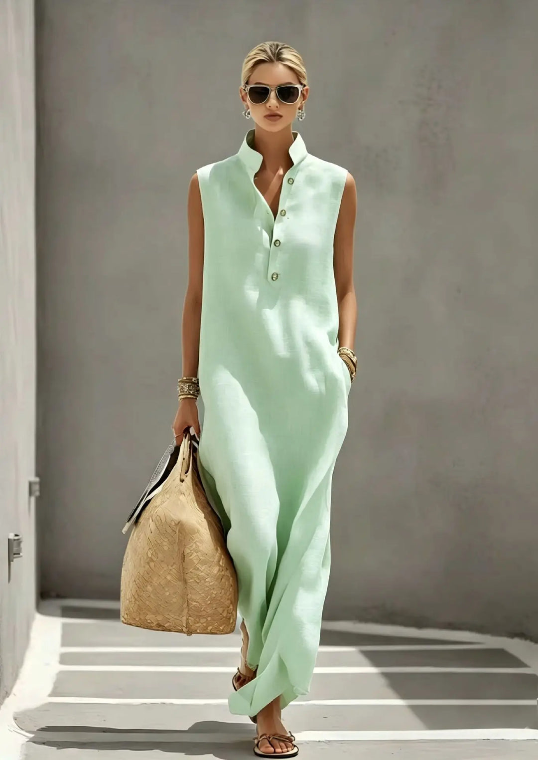Willa Elegant Chic Linen Maxi Dress