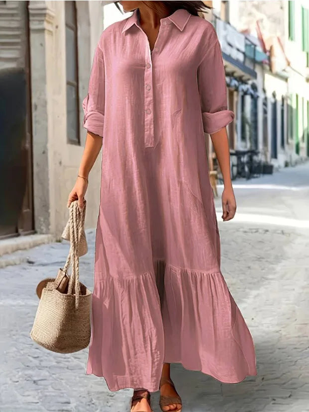 Eleanor Linen Shirt Maxi Dress