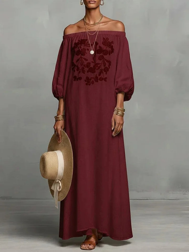Etta Flowy Off Shoulder Maxi Dress