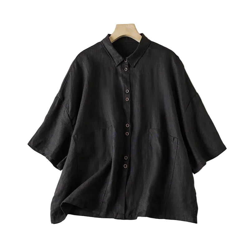 Rosalie Relaxed Linen Button Blouse
