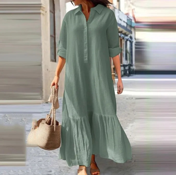Eleanor Linen Shirt Maxi Dress