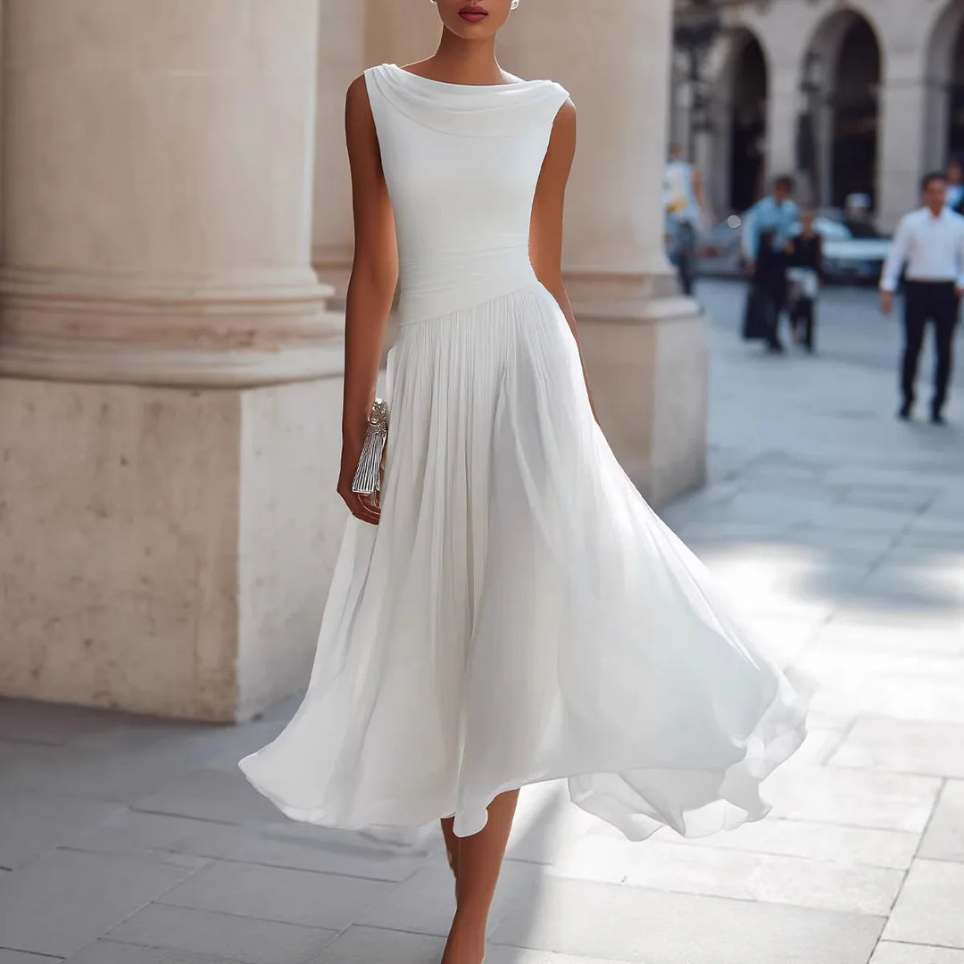 Holly Flowing Pleated Midi Dress