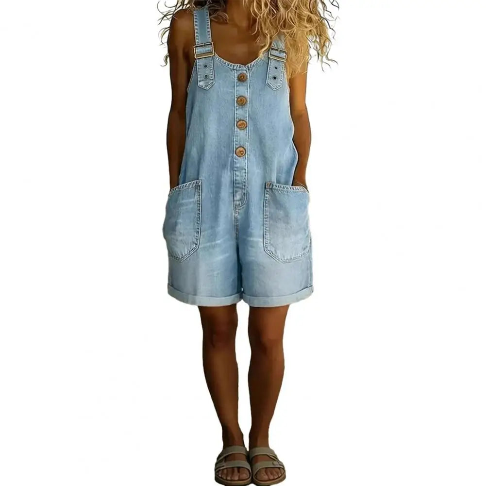 Erin Classic Denim Romper