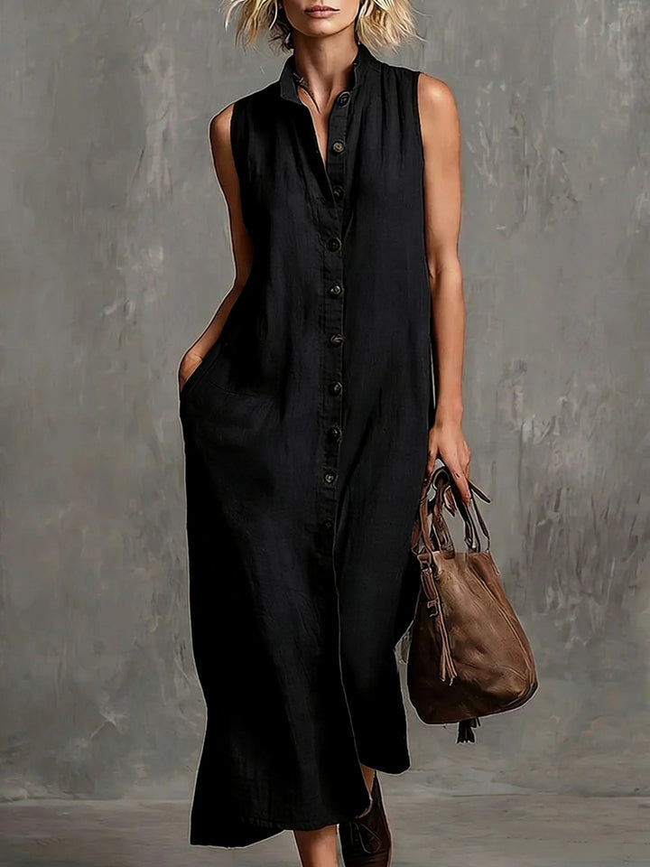 Melanie Relaxed Linen Maxi Dress