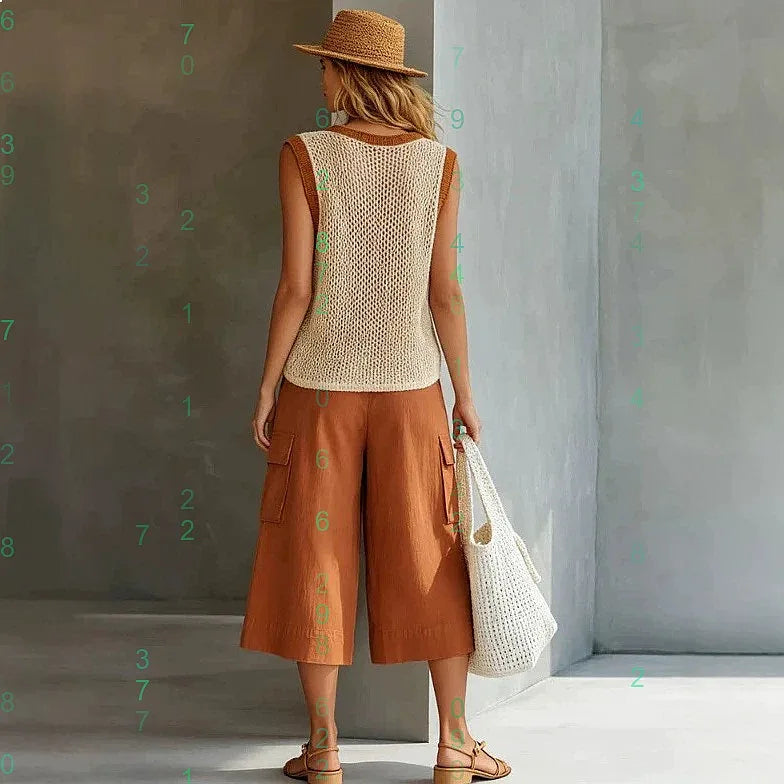 Lena Knit Vest Casual Shorts Set