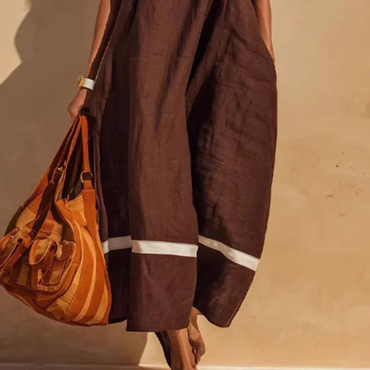 Cherry Color Block Maxi Dress
