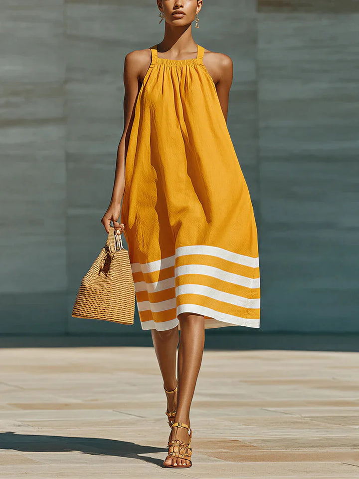 Morrene Striped Boho Midi Dress