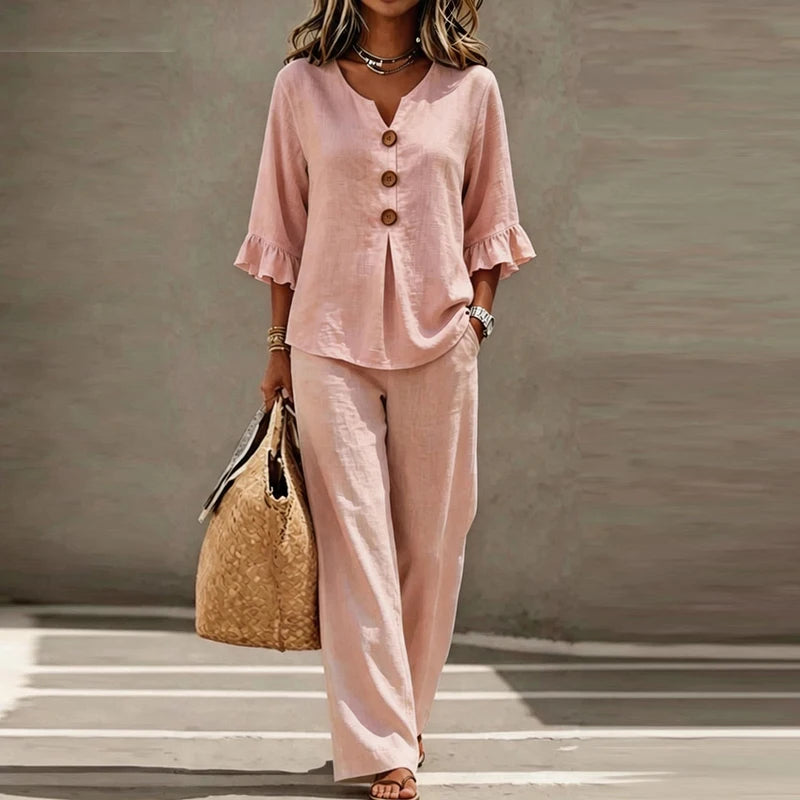 Isabelle Ruffle Sleeve Top and Pants Set