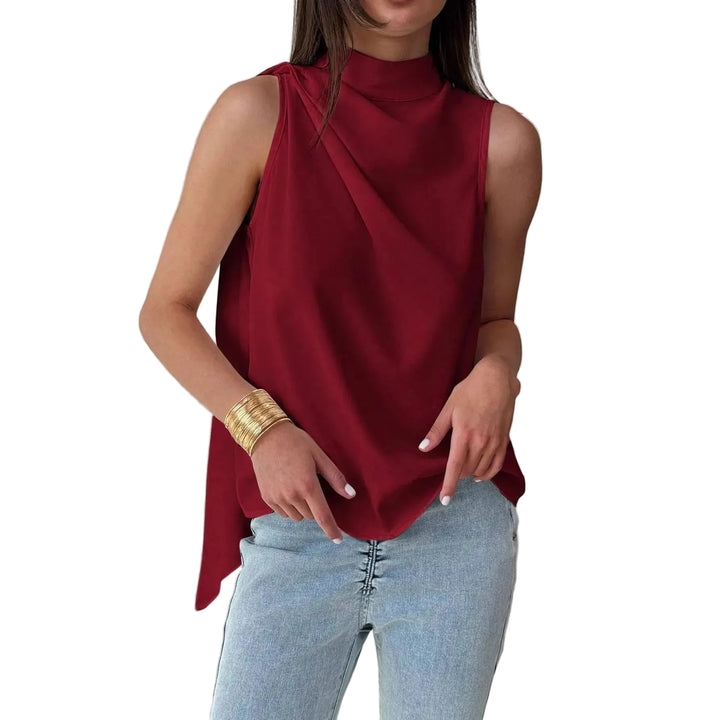 Avery Elegant Sleeveless High Neck Blouse