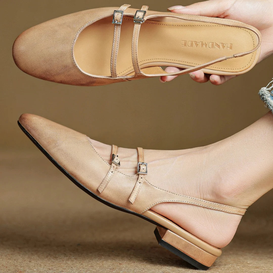 Elowen Genuine Leather Slingbacks