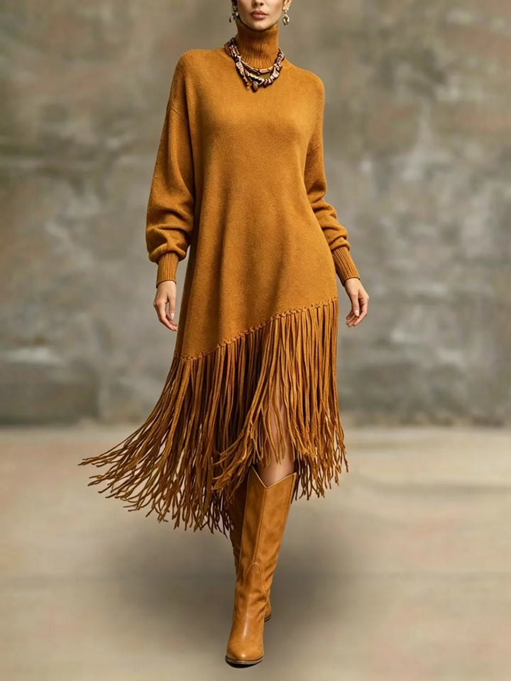 Celestine Fringe Knit Midi Dress