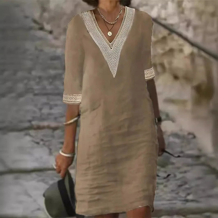 Katie V Neck Casual Mini Dress
