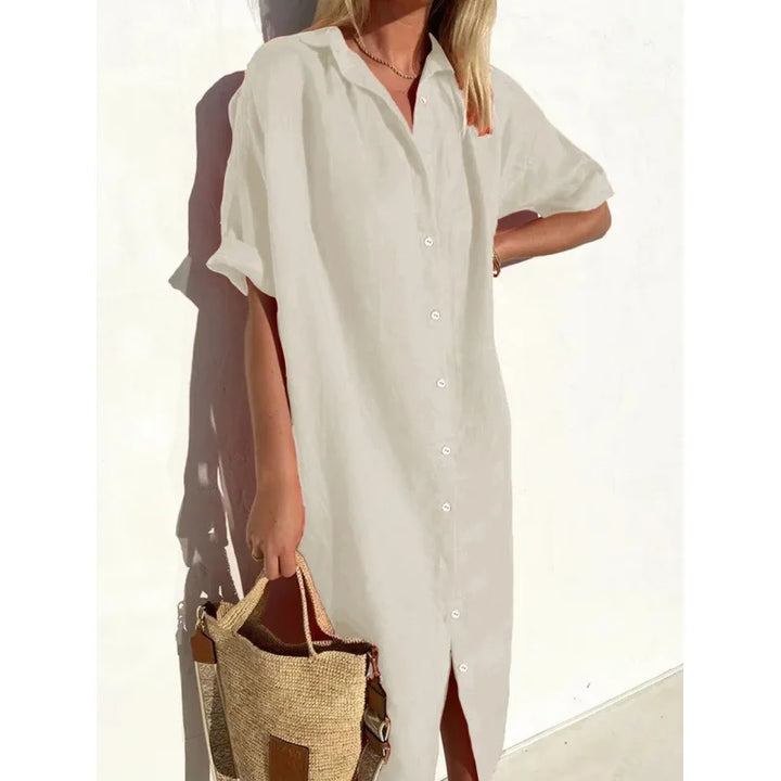Brielle Button Front Midi Dress