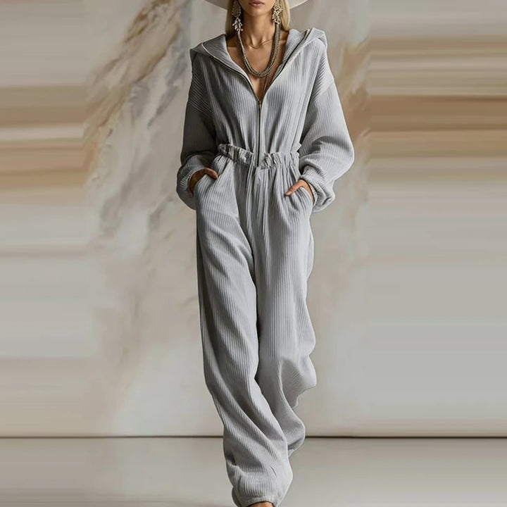 Mireva Ribbed Hooded Jumpsuit