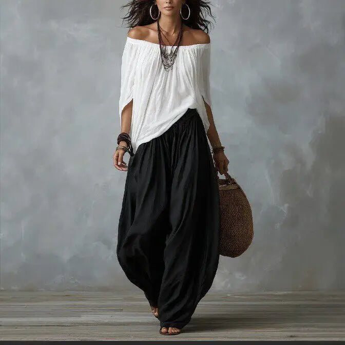 Seraphina Bohemian Off Shoulder Harem Pants Set
