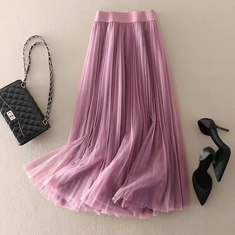 Morgan Pleated Flowy Skirt