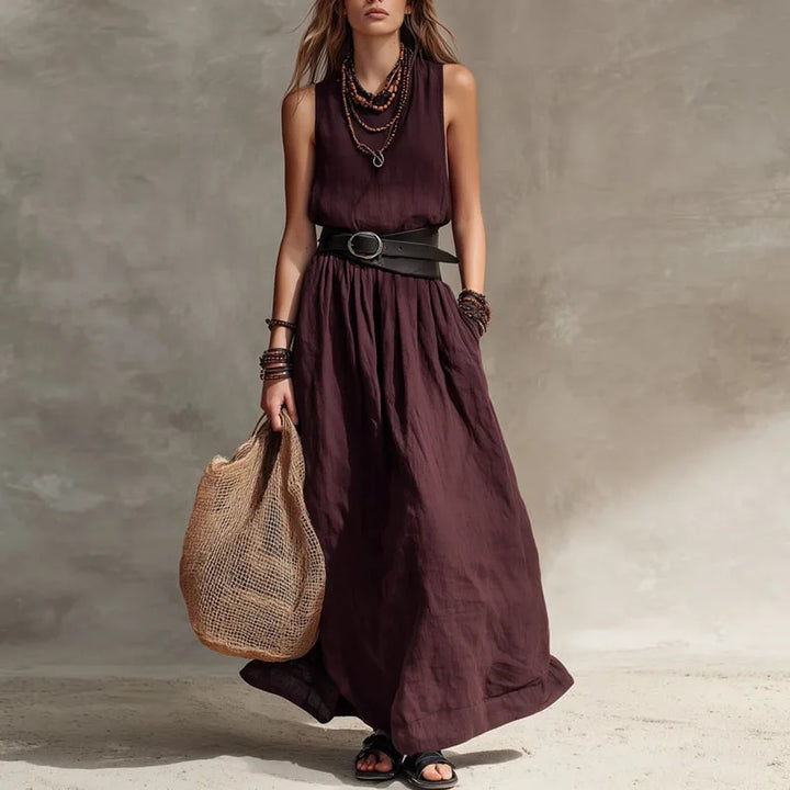 Melissa Pleated Boho Maxi Dress