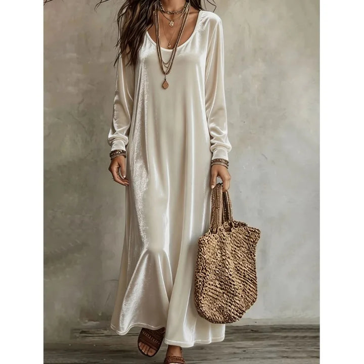 Selene Velvet Finish Maxi Dress