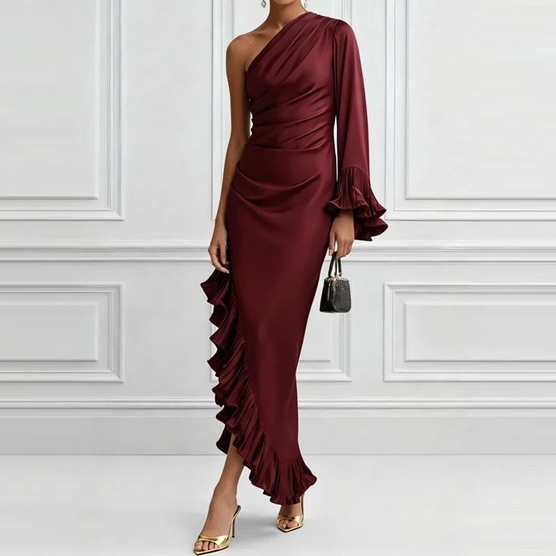 Valentina Elegant Ruffle Maxi Dress